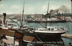 Mail Steamer at Circular Quay Postcard