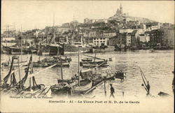 Le Vieux Port et Notre Dame de la Garde Marseille, France Postcard Postcard