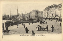 Le Qai du Vieux Port Marseille, France Postcard Postcard