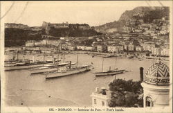 Boats Anchored in Interior Port Monaco Postcard Postcard