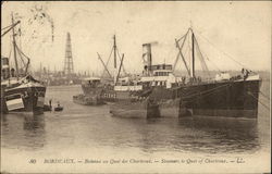 Bateaux au Quai des Chartreux Bordeaux, France Postcard Postcard