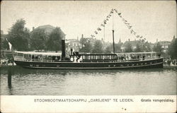 Stoombootmaatschappij "Carsjens" Te Leiden Netherlands Benelux Countries Postcard Postcard