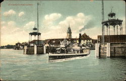 Boat Leaving Harbor Postcard