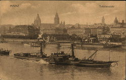 View of City and River Rhine Mainz, Germany Postcard Postcard