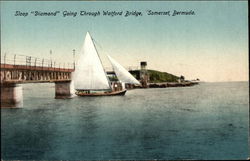 Sloop "Diamond" Going Through Watford Bridge Somerset, Bermuda Postcard Postcard