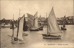 Fishing Boats Granville, France Postcard Postcard