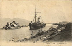 View of Tussun Curve Suez Canal, Egypt Africa Postcard Postcard