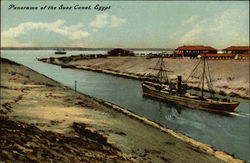 Panorama of the Suez Canal Postcard