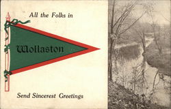 All the Folks in Wollaston Send Sincerest Greetings Massachusetts Postcard Postcard Postcard