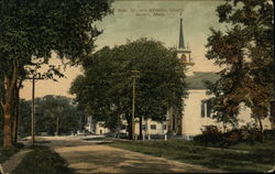 Main St. and Unitarian Church Postcard