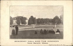 Academy hall and the Common New Salem, MA Postcard Postcard Postcard