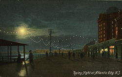 Rainy Night in the City Atlantic City, NJ Postcard Postcard Postcard