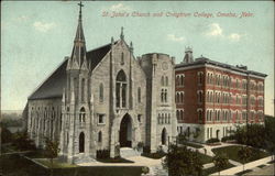 St. John's Church and Creighton College Omaha, NE Postcard Postcard Postcard