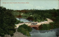 Bridge and Lake, Franklin Park, Boston Mass. Massachusetts Postcard Postcard Postcard