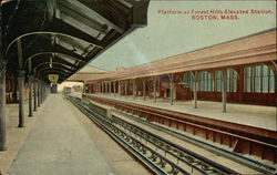 Platform at Forest Hills Elevated Station Boston, MA Postcard Postcard Postcard