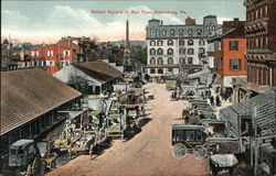 Market Square in War Time Harrisburg, PA Postcard Postcard Postcard