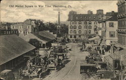 Old Market Square in War Time Harrisburg, PA Postcard Postcard Postcard