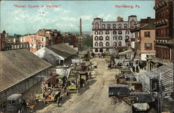 Market Square in Wartime Harrisburg, PA Postcard Postcard Postcard