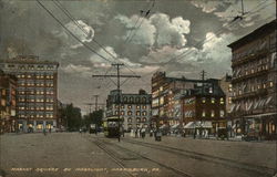 Market Square by Moonlight Harrisburg, PA Postcard Postcard Postcard