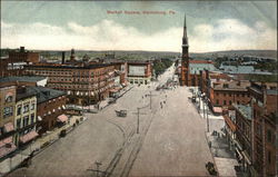 Looking Along Market Square Harrisburg, PA Postcard Postcard Postcard