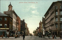 Looking Along Market Street Harrisburg, PA Postcard Postcard Postcard