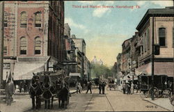 Third and Market Streets Postcard