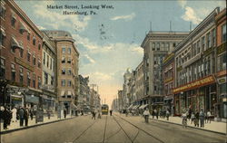 Market Street, Looking West Postcard