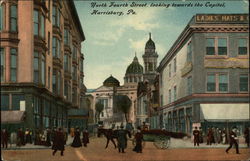 North Fourth Street, Looking Towards the Capitol Harrisburg, PA Postcard Postcard Postcard