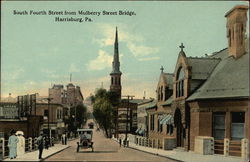 South Fourth Street from Mulberry Street Bridge Postcard