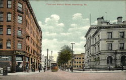 Third and Walnut Street Harrisburg, PA Postcard Postcard Postcard