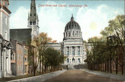 State Street adn Capitol Harrisburg, PA Postcard Postcard Postcard