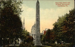 West State Street and Soldiers' Monument Postcard