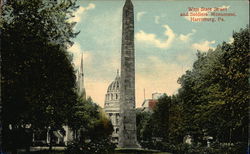 West State Street and Soldiers Monument Postcard