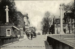 Entrance to New Market Street Bridge Harrisburg, PA Postcard Postcard Postcard