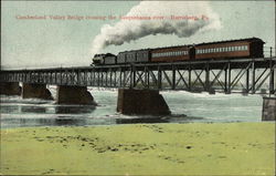 Cumberland Valley Bridge Crossing the Susquehanna River Harrisburg, PA Postcard Postcard Postcard