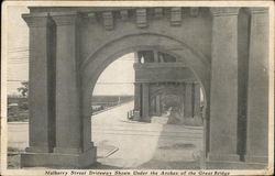 Mulberry Street Driveway Shown Under Arches of Great Bridge Harrisburg, PA Postcard Postcard Postcard