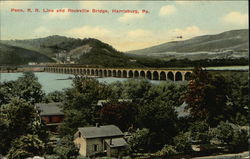 Penn. R.R. Line and Rockville Bridge Harrisburg, PA Postcard Postcard Postcard