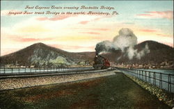 Fast Express Train Crossing Rockville Bridge Postcard