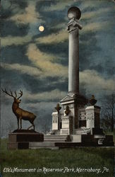 Elk's Monument in Reservoir Park Harrisburg, PA Postcard Postcard Postcard