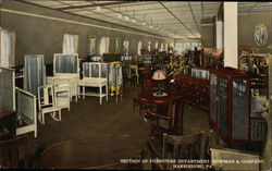 Section of furniture department. Bowman & Company Harrisburg, PA Postcard Postcard Postcard