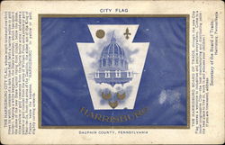 Harrisburg City Flag Pennsylvania Postcard Postcard Postcard