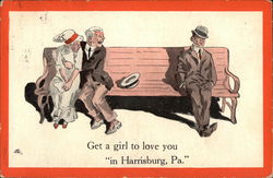 Get a girl to love you in "in Harrisburg, Pa." Postcard