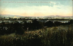 Birds Eye View of Susquehanna River and Harrisburg Postcard