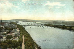 Looking Down the River from the Capitol Postcard