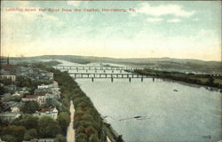 Looking Down from the Capitol Harrisburg, PA Postcard Postcard Postcard