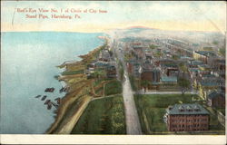 Circle of City from Stand Pipe Postcard