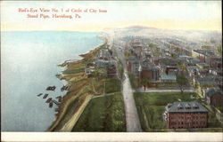 Bird's-Eye View No. 1 of Circle of City from Stand Pipe Postcard