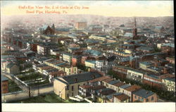 Bird's-Eye View No. 3 of Circle of City from Stand Pipe Harrisburg, PA Postcard Postcard Postcard