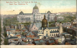 Bird's-Eye View No. 3 of Circle of City from Stand Pipe Harrisburg, PA Postcard Postcard Postcard