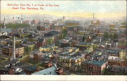 Bird's Eye View No. 5 of Circle of City from Stand Pipe Harrisburg, PA Postcard Postcard Postcard